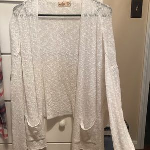 Hollister white cardigan